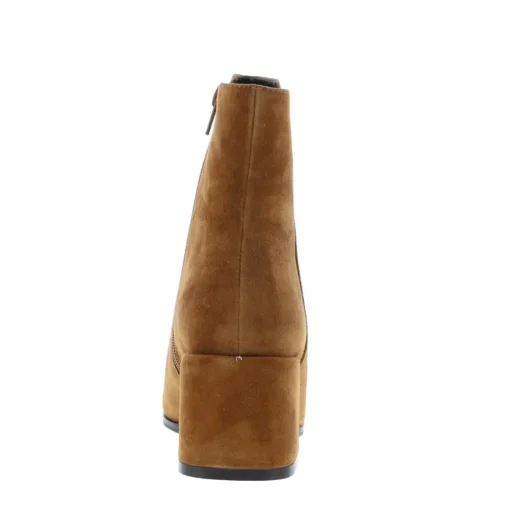 Di Lauro Nalina Dames Blokhak Suède Mid Brown
