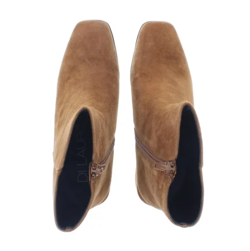 Di Lauro Nalina Dames Blokhak Suède Mid Brown