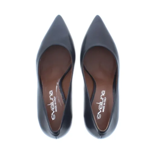 Evaluna Dames Pump Leer Zwart